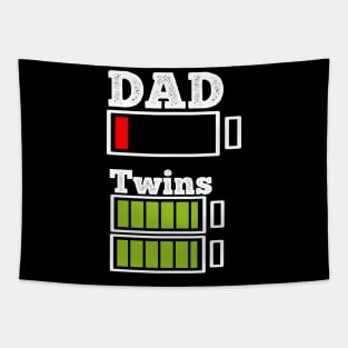 funny Twins dady dad gift low battery Tapestry