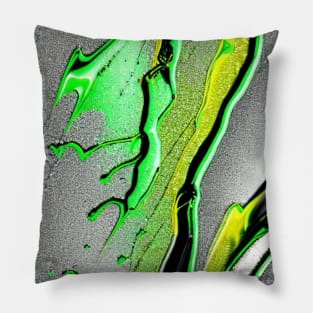 Teardrop pattern, abstract with pattern, green, black Pillow