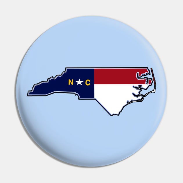 North Carolina State with Flag Colors Pin by Trent Tides