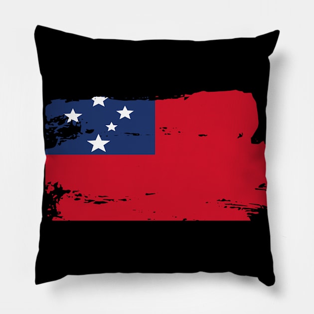 Official Samoa Flag Samoan Country Pride Vintage Pillow by HeroGifts