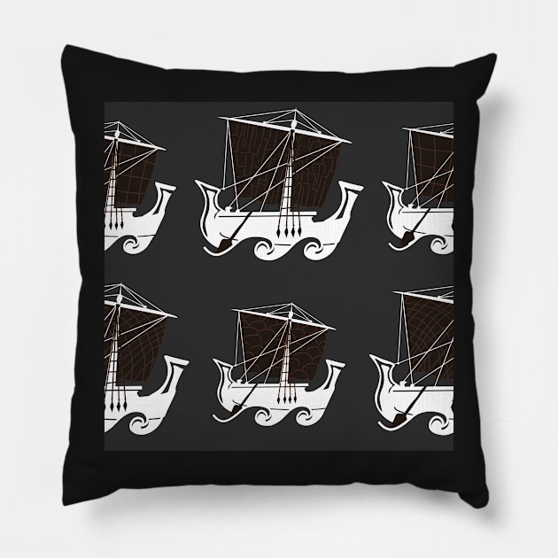 Ancient Hebrew Fishing Vessel Grey Pillow by MSBoydston