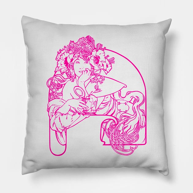 Alphons Mucha Beer Pillow by la chataigne qui vole ⭐⭐⭐⭐⭐