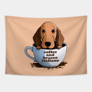 Coffee and bracco italiano Tapestry