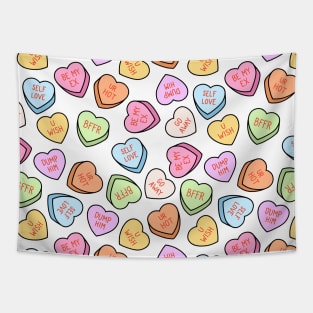 Dump Him Conversation Hearts - White Tapestry