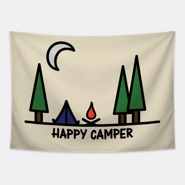 Happy camper Tapestry by hoddynoddy