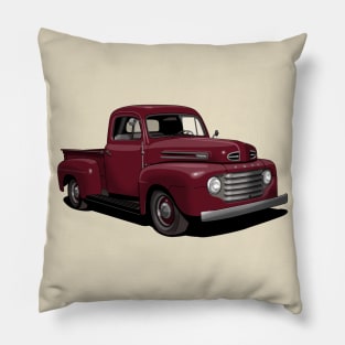 1950 Ford F1 Pickup Truck in Maroon Pillow