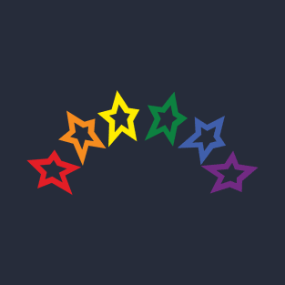 Pride Rainbow Colored Stars Outline T-Shirt