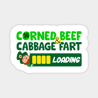 Corned Beef and Cabbage Fart Loading - St. Paddy's Day Magnet