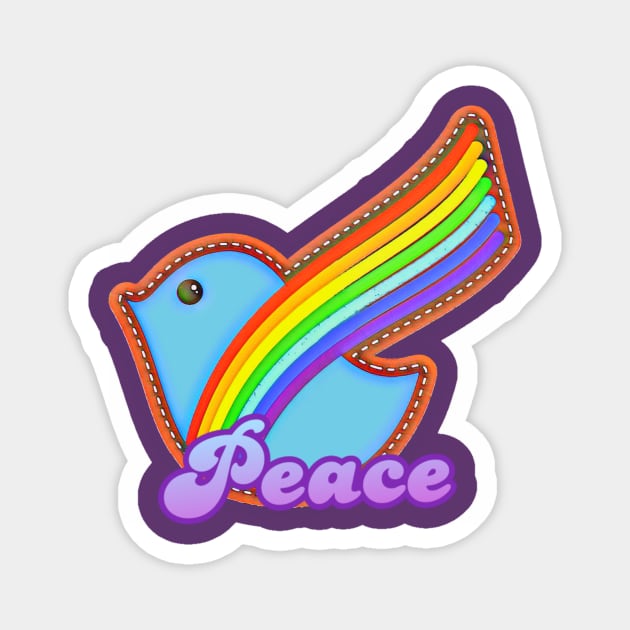 Rainbow Dove of Peace Magnet by AlondraHanley