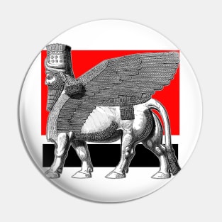 Deity Winged Lion Protector Lamassu Pin