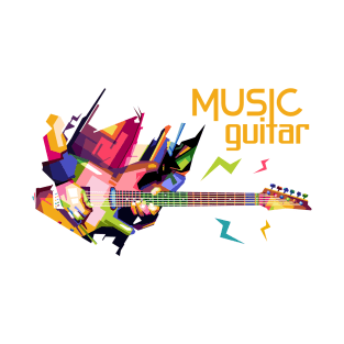 music guitar in T-Shirt Pop Art T-Shirt