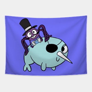 Star VS The Forces Of Evil! Spider in a top hat and narwhal Tapestry