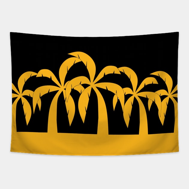 TROPICAL Palm Trees Black Tapestry by SartorisArt1