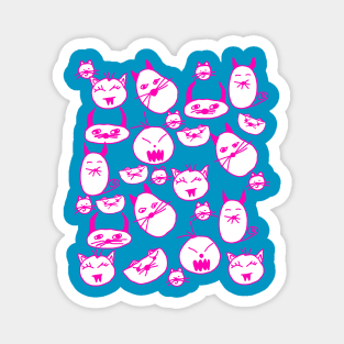 Evil Cats Pink Magnet