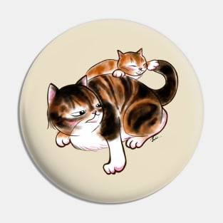 Big cat and naughty kitten Pin