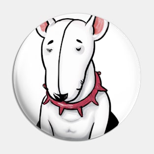 Cute Bull Terrier Drawing Pin