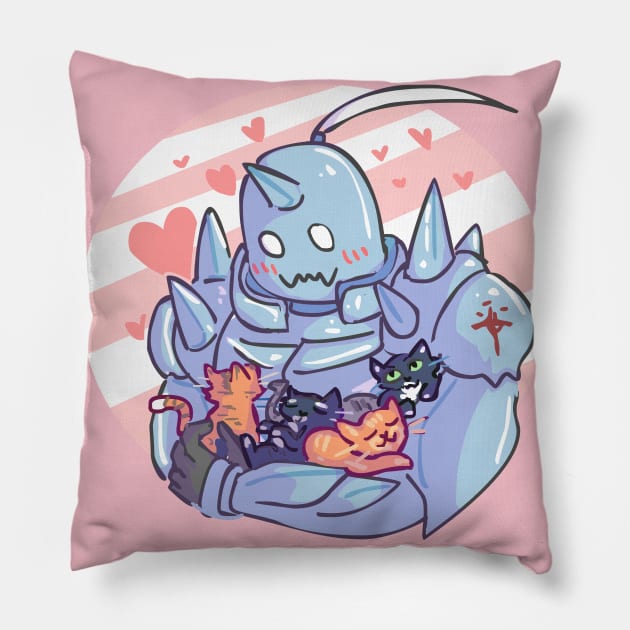 Fullmetal Alphonse and Kittens Pillow by sky665