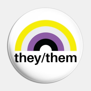 They/Them Pronouns Nonbinary Rainbow Pin