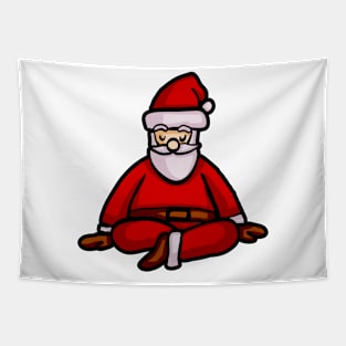 Santa Doing Yoga Christmas Matching Tapestry