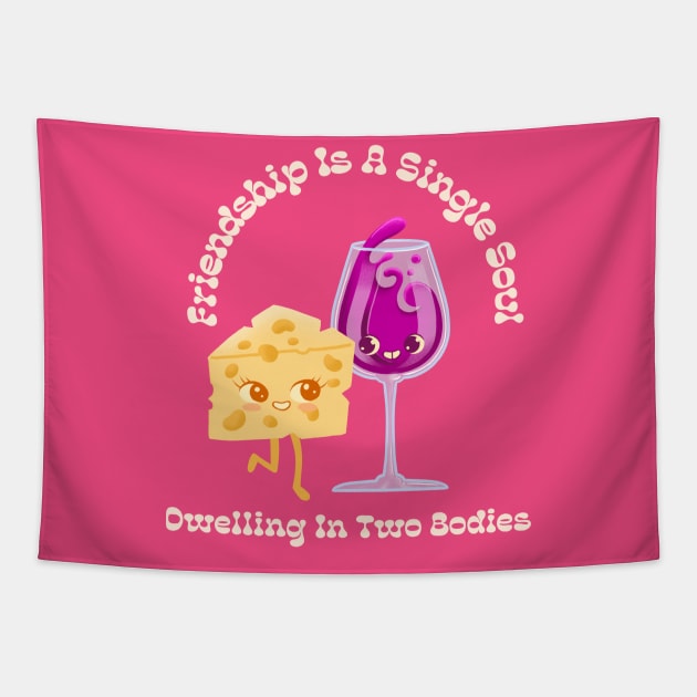 Friendship Is A Single Soul Dwelling in 2 Bodies Tapestry by Joco Studio