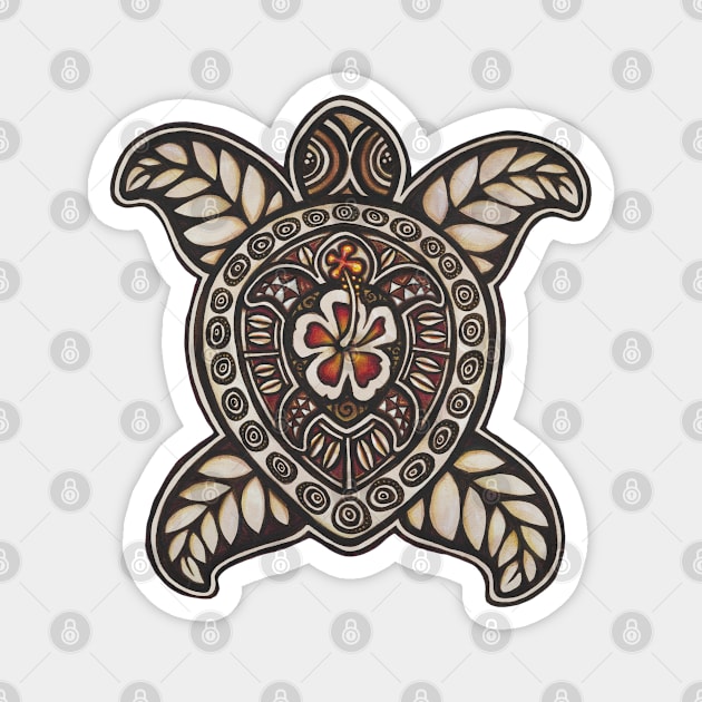 Hibiscus turtles Magnet by AprilAppleArt