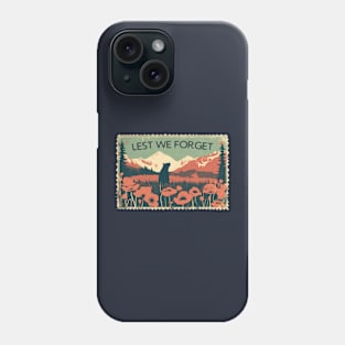 Lest We Forget Poppy Flowers of Anzac Day New Zealand and Aussie Soldiers Phone Case