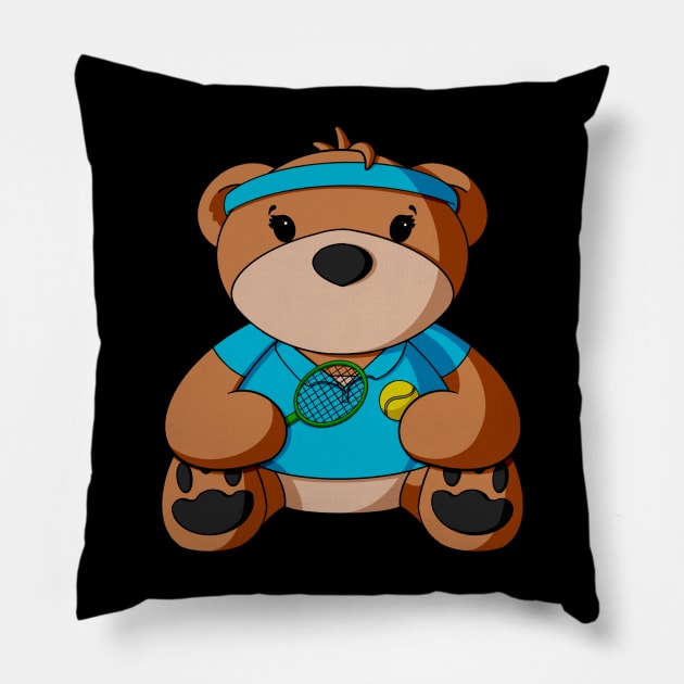 Tennis Teddy Bear Pillow by Alisha Ober Designs