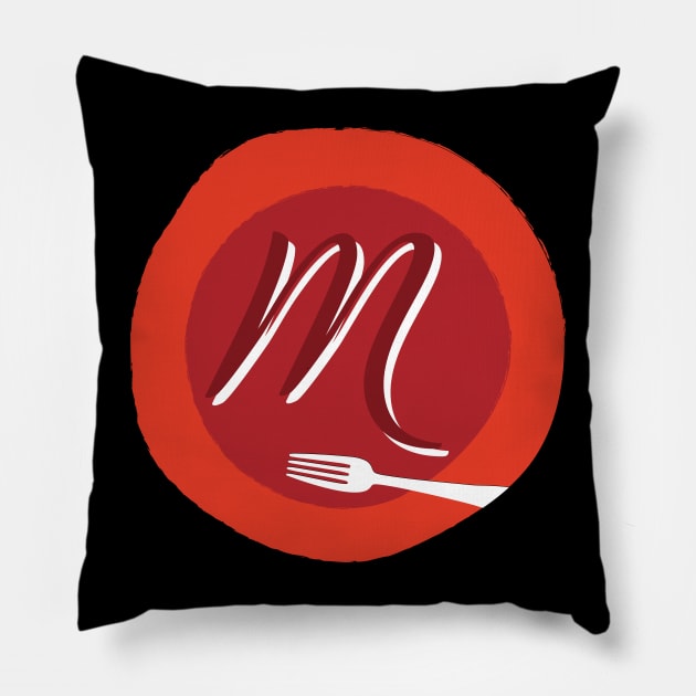 Mangia With Michele M Round Logo Pillow by Mangia With Michele