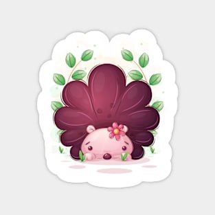 Cute hedgehog with flower Magnet