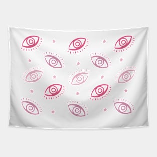 pink evil eyes Tapestry