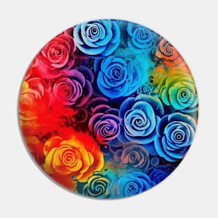 Rainbow flowers Pin