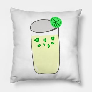 Yellow green lemon tea lime juice art glass Pillow