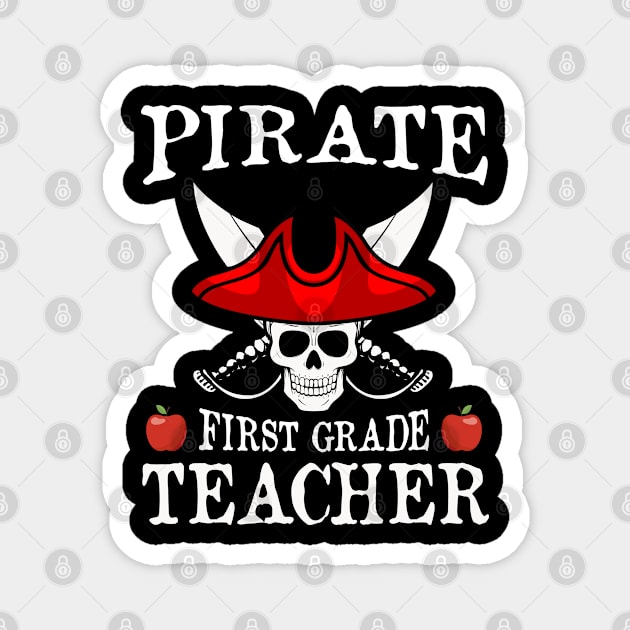 Pirate First Grade Teacher Halloween Party Costume Gift Magnet by DoFro