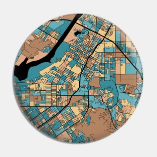 Riverside Map Pattern in Mid Century Pastel Pin