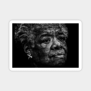 Maya Angelou Portrait with all her book titles - 02 Magnet