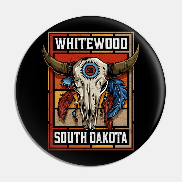 Whitewood South Dakota Native American Bison Skull Pin by SouthDakotaGifts