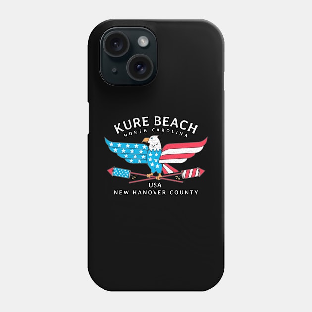 Kure Beach, NC Summer Patriotic Pride Fourth of July Phone Case by Contentarama