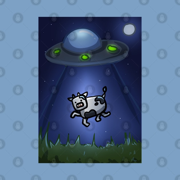 UFO Abducts A Cow by PreeTee 