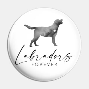 Labrador Retriever Dog Lover Gift - Ink Effect Silhouette - Labradors Forever Pin