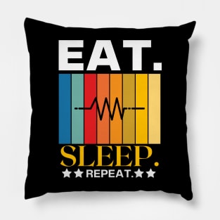 Eat Sleep Repeat Funny Pillow