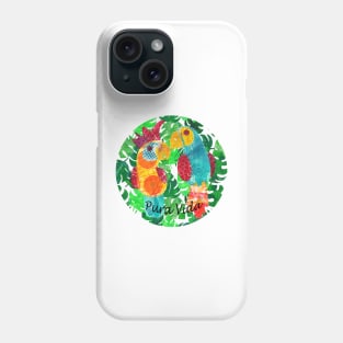 Pura vida - colorful parrot and cockatoo Phone Case