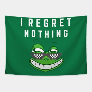 i regret nothing frog green Tapestry