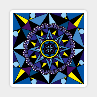 Geometric Compass Blue Palette Magnet