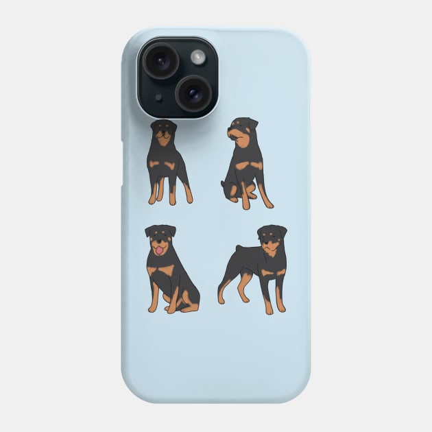 rottweiler illustration pack Phone Case by Mayarart