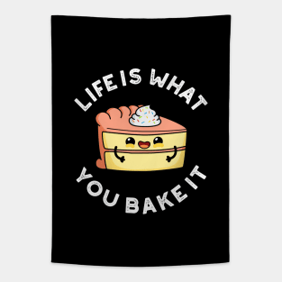 Life Is What You Bake It Cute Food Pun Tapestry