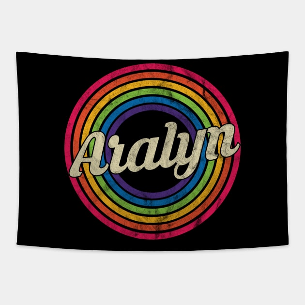 Aralyn - Retro Rainbow Faded-Style Tapestry by MaydenArt