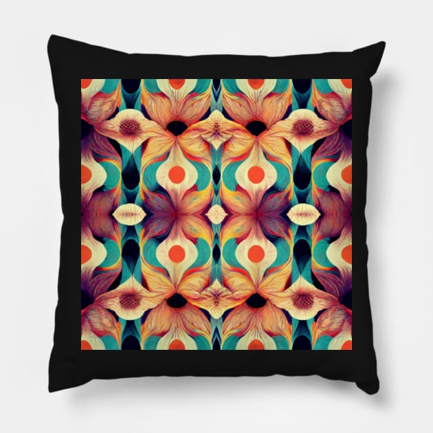 Flowery Repeating Pattern Pillow by RichieDuprey