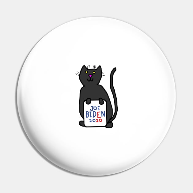 Small Cat with Joe Biden 2020 Sign Pin by ellenhenryart