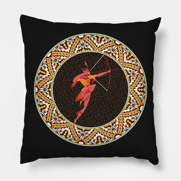 Native American Sioux Warrior Pillow by Pris25