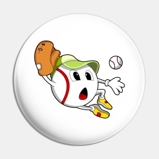 Baseball ball with Baseball glove & Cap Pin